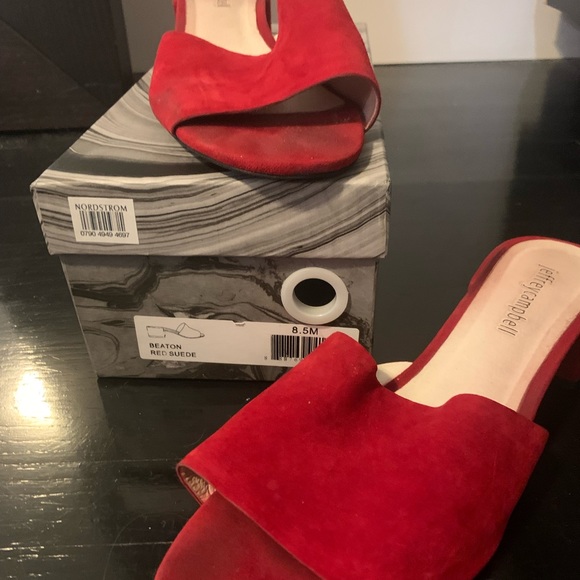 Jeffrey Campbell Red Beaton Mules sz 8.5 - Picture 2 of 5